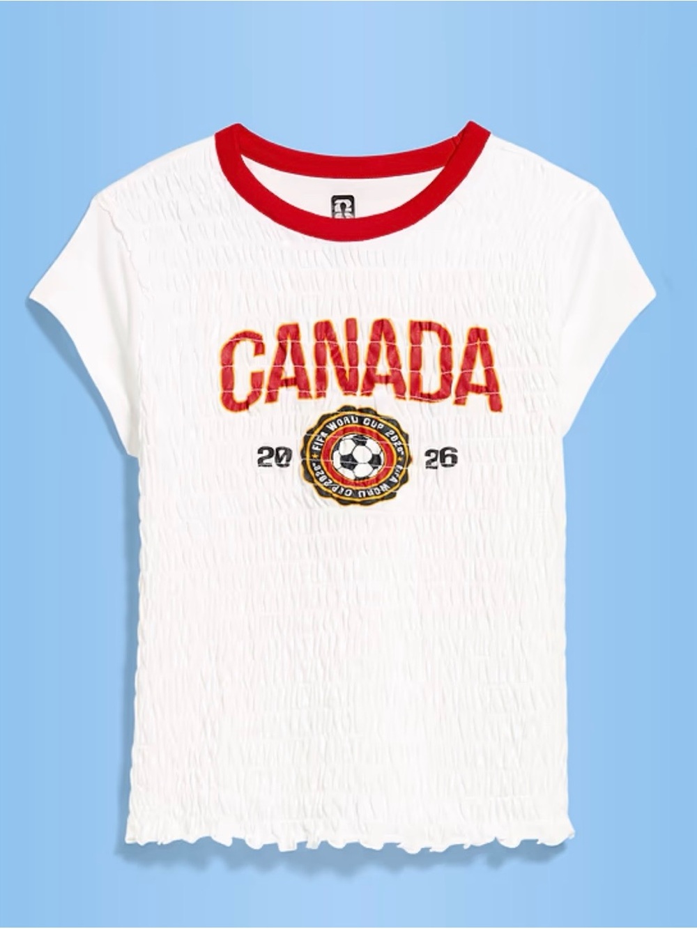 World Cup 26 Canada Smocked Graphic T-shirt